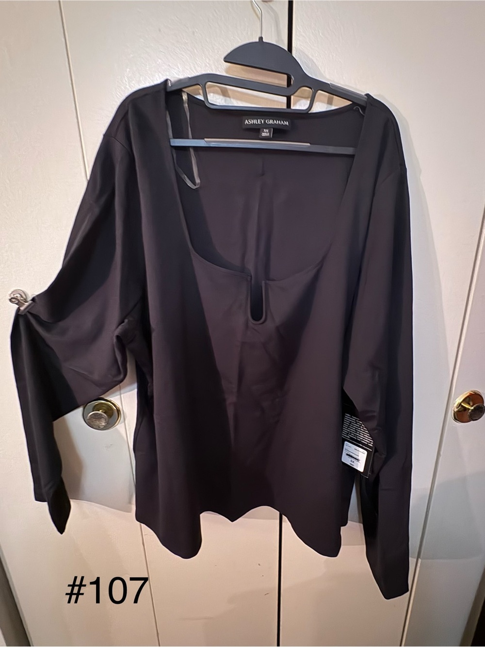 Ashley Graham Dark Black Plus-Size Top